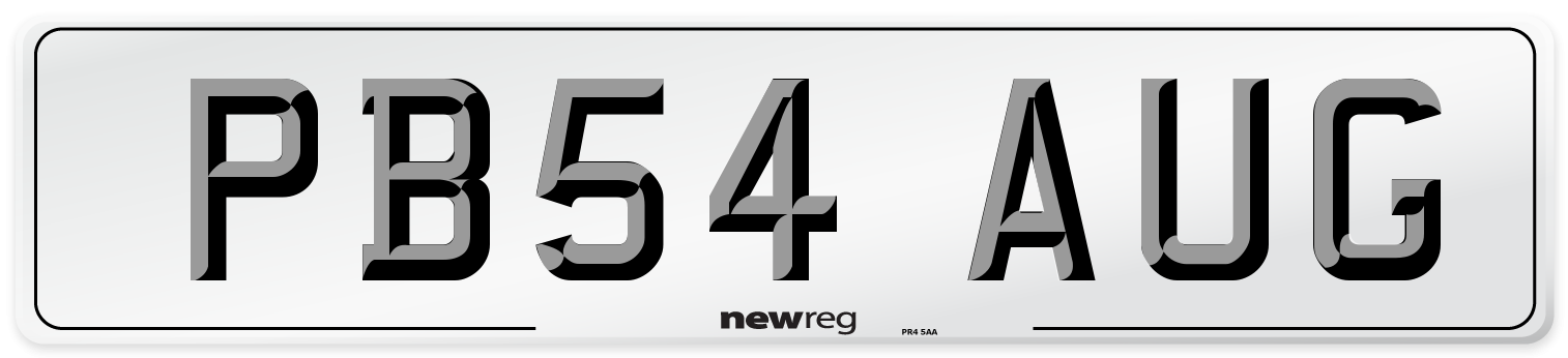 PB54 AUG Number Plate from New Reg